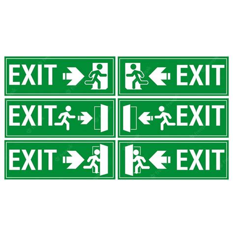 Premium Vector | Green exit signs on a white background with copy space