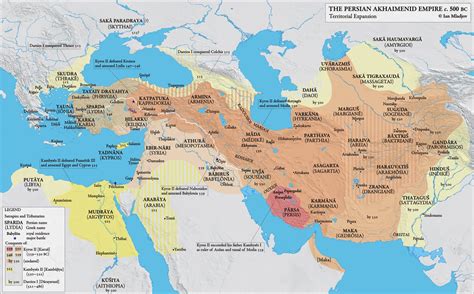 Map of Territorial Expansion of Achaemenid/Persian Empire [2392x1488 ...