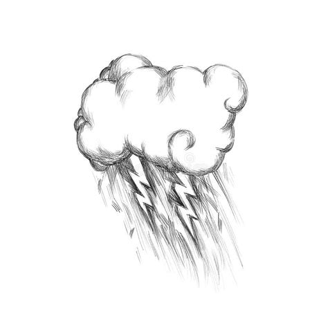 Storm cloud with rain stock illustration. Illustration of thunderstorm ...