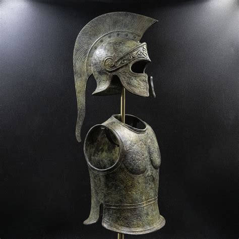 Spartan Warrior Bronze Armor Sculptured Panoply, Ancient Greek Museum ...