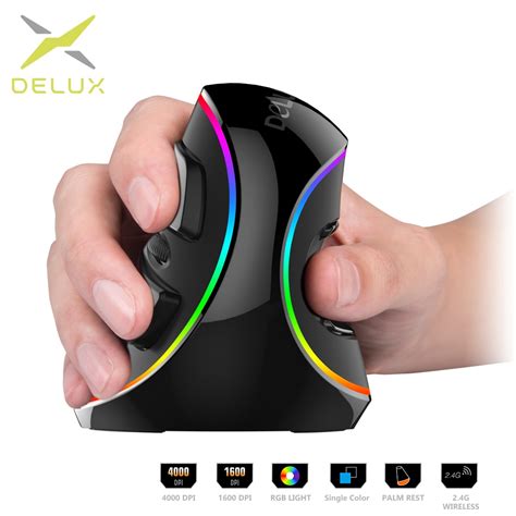 Delux M618 PLUS Mouse Vertical Game Wired / Wireless Mouse Ergonomic ...