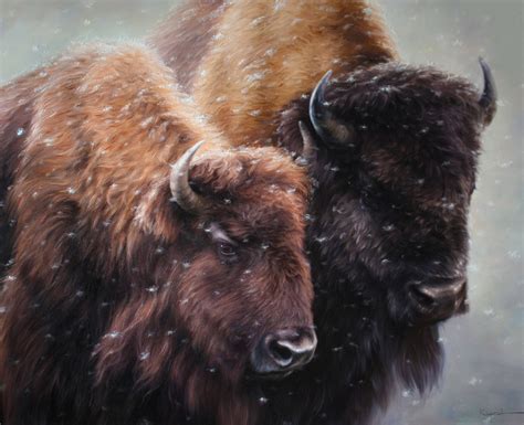 Pair of bison Buffalo oil painting Buffalo art Bison oil | Etsy ...