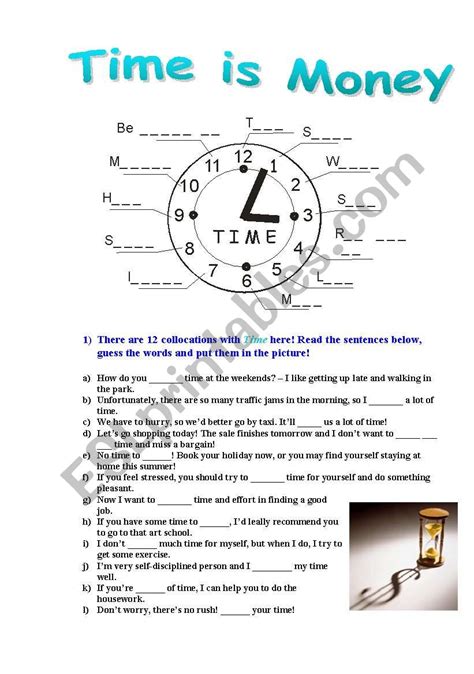 Time is Money - ESL worksheet by Isida