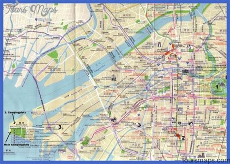 Osaka Map Tourist Attractions - ToursMaps.com