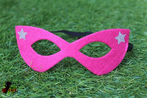 Superhero mask felt mask girls superhero costume hot pink