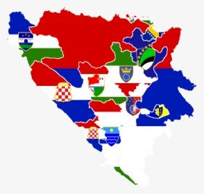 Bih Counties Flags - Bih Flag Map, HD Png Download - kindpng