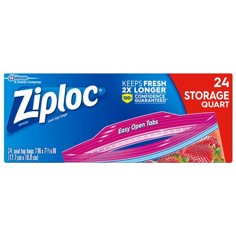 Ziploc Storage Bags, 1 Quart, 24 ct - Walmart.com