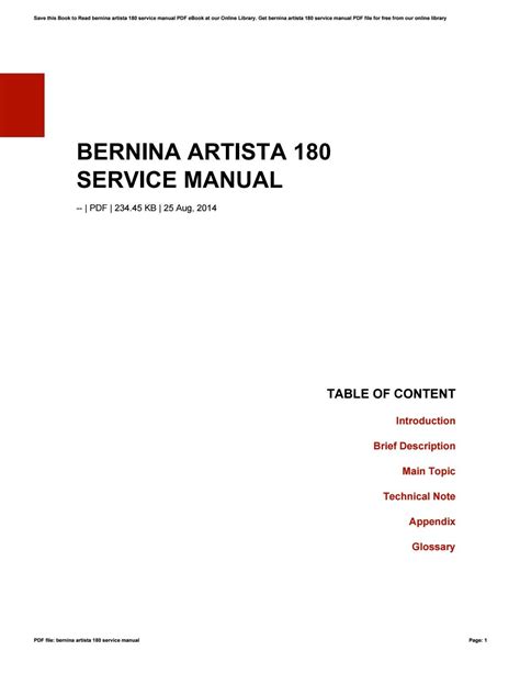 Bernina artista 180 service manual by HelenRivera3642 - Issuu