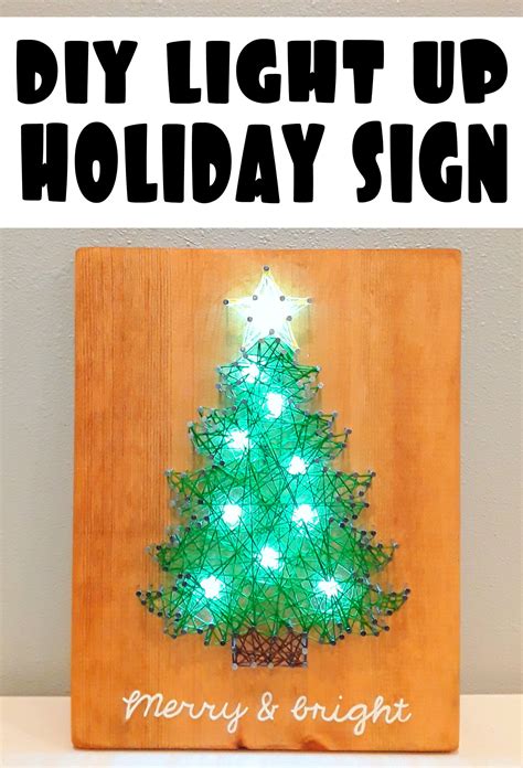 How to make a holiday light-up sign | Diy wood signs, Diy holiday decor ...