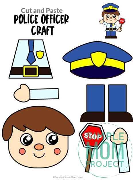 Free Printable Police Officer Craft Template | Police officer crafts ...