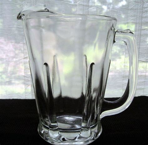 Vintage Clear Glass 50 oz Pitcher with Ice Lip Makers Mark "H ...