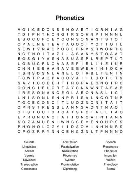 Phonetics Word Search