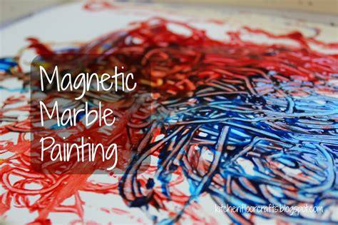 Kitchen Floor Crafts: Magnetic Marble Painting