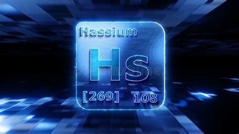 Modern Periodic Table Element Hassium 3D Illustration Stock ...