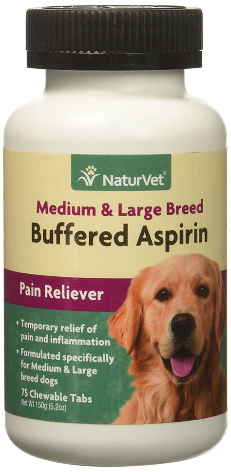 NaturVet Buffered Aspirin and Pain Reliever for Medium & Large Breed ...