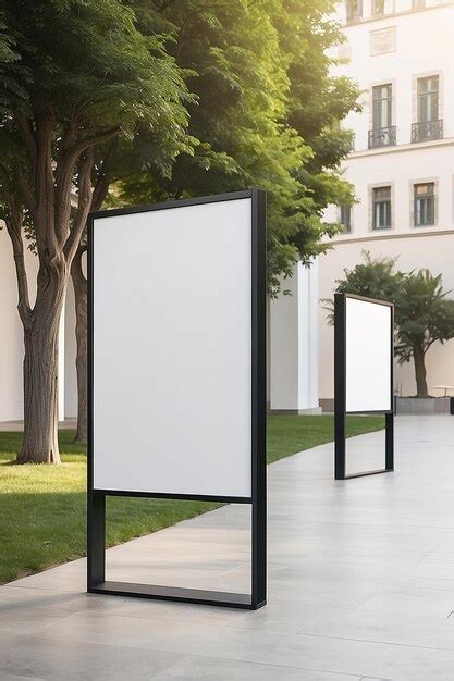 Premium Photo | Outdoor Art Exhibition Signage Mockup with blank white ...