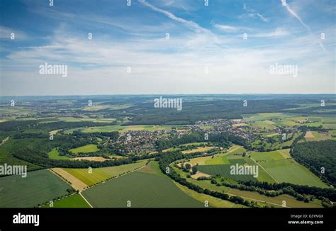 Aerial view, Wewelsburg, hill Castle in the district Wewelsburg town ...