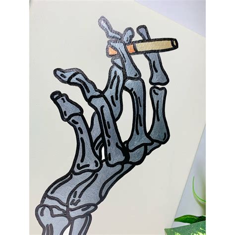 Abstract Smoking Skeleton holding a cigarette line art | Etsy