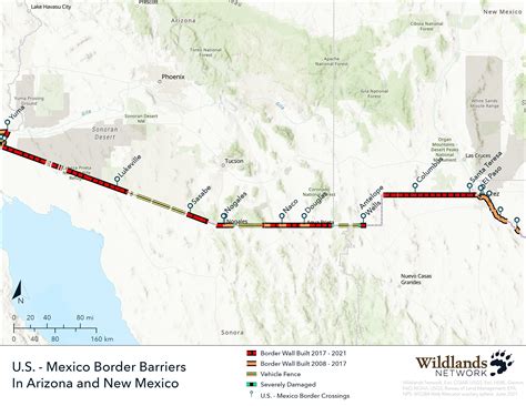 Mexican Border Fence Map