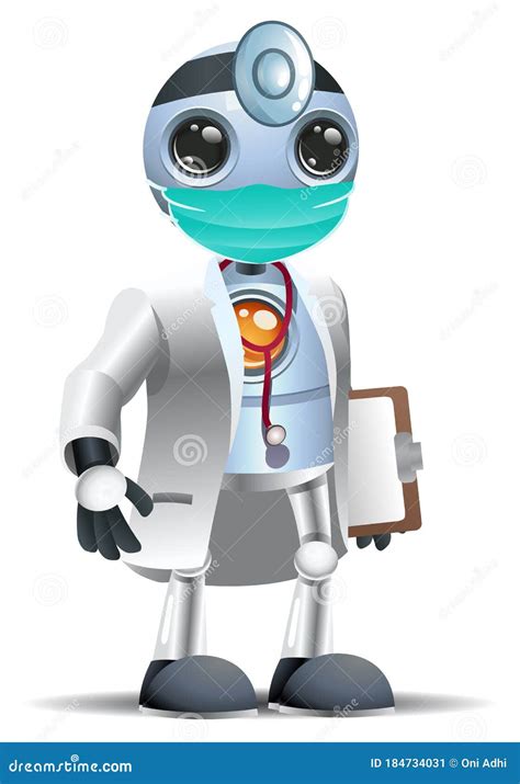 3D Illustration of a Little Robot Doctor Ready To Examine Covid-19 ...