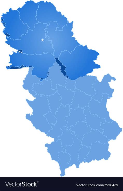 Map of serbia autonomous province vojvodina Vector Image