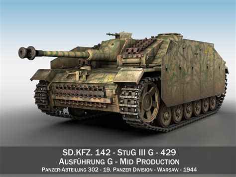 3D model StuG III - Ausf G - 429 - Mid Production