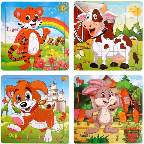 Puzzles for Kids Ages 3-5 20 Piece Wooden Jigsaw Puzzle for Kids ...