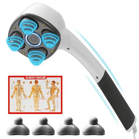 Electric Handheld Massager Four Head Machine Deep Tissue Massager Body ...