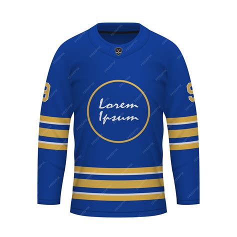 Premium Vector | Realistic ice hockey shirt of buffalo jersey template