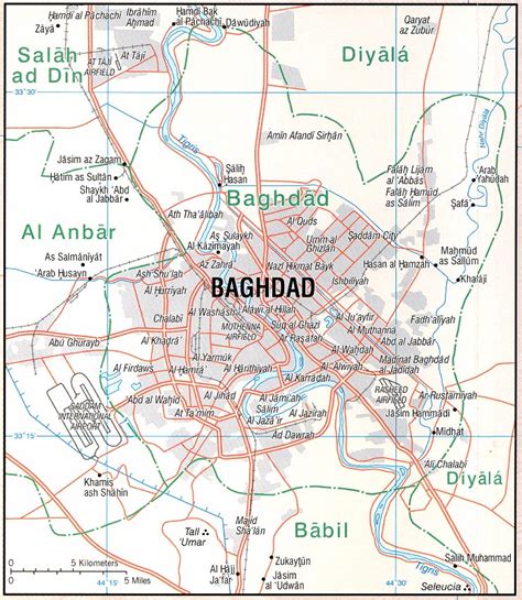 THE MIDDLE EAST - Maps - Baghdad Map