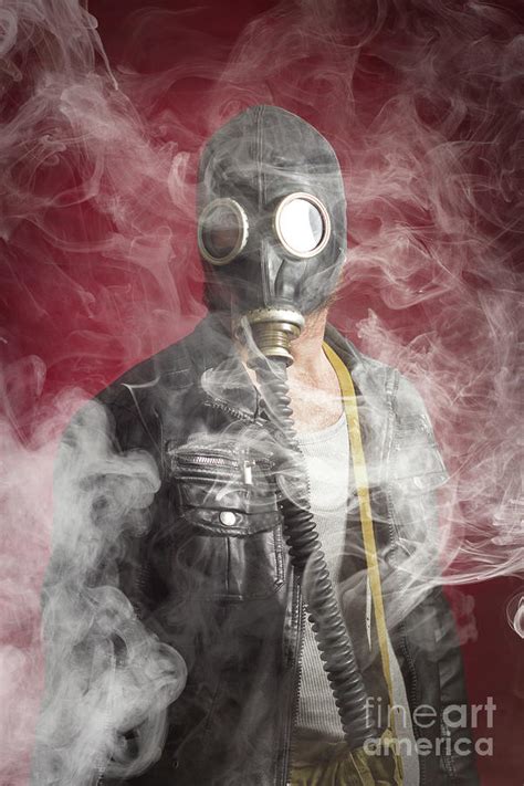 Man Gas Mask Smoke Photograph by Ezume Images - Fine Art America