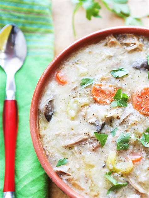 Slow Cooker Turkey Soup With Rice Can Use Leftovers! - Pip and Ebby