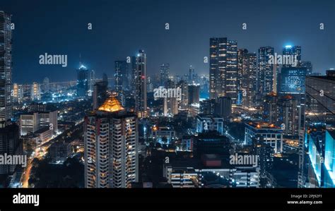 Mumbai skyline at night, Maharashtra, India Stock Photo - Alamy