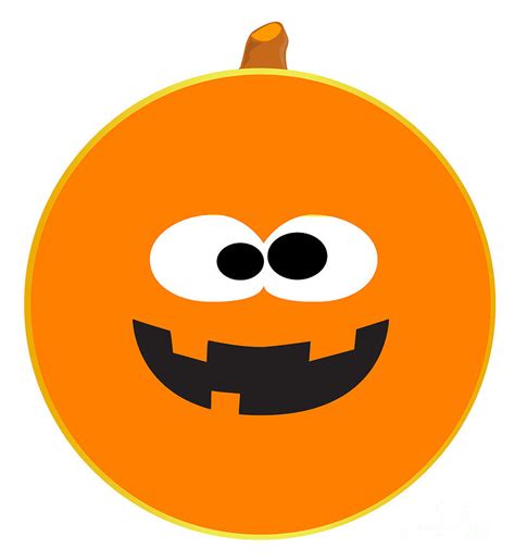 Pumpkin Smiley Face Button Isolated Digital Art by Bigalbaloo Stock ...