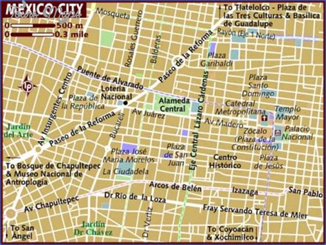 Mexico City Map - ToursMaps.com