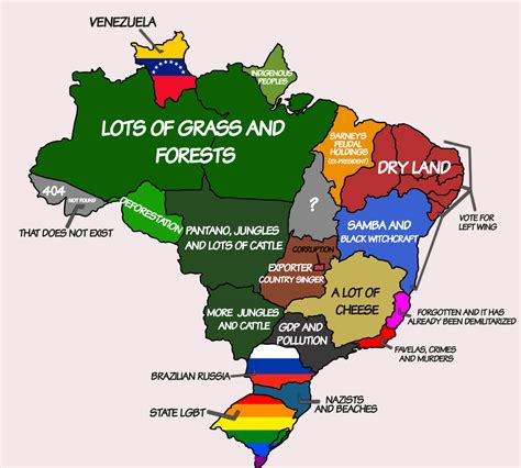 Stereotypes of Brazilian states according to Brazilians : r/MapPorn