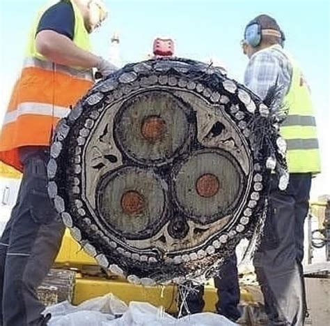 The cross section of an undersea power cable. : interestingasfuck