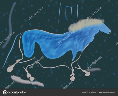 Illustration Prehistoric Paintings Lascaux Cave Horse Stock Vector by ...