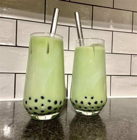 First time making Matcha Boba tea, it was delicious! : tea