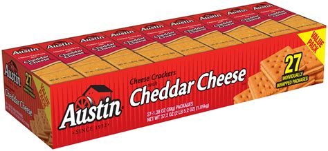 Austin Sandwich Crackers, Cheese Crackers with Cheddar Cheese, 1.38 oz ...