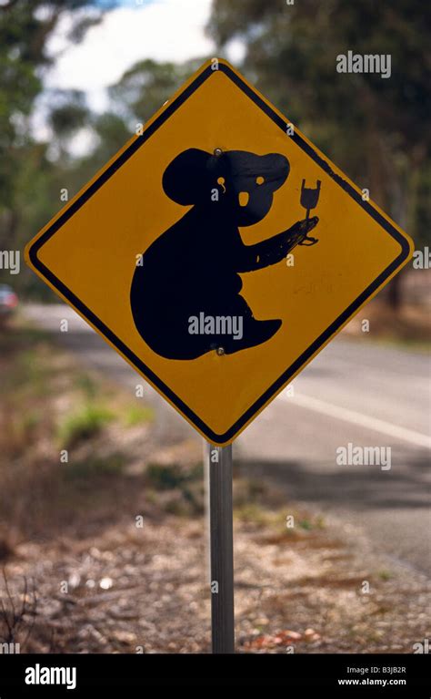 Animal crossing road sign, Australia Stock Photo - Alamy