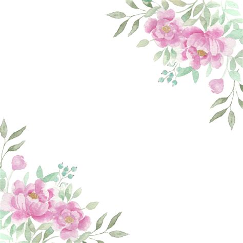 Rose Bush Watercolor Flower Border, Floral, Wedding, Flower Border PNG ...