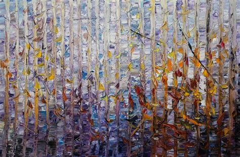 Abstract Painting, Birch Tree Art, Original Painting, Oil Painting, Ca ...