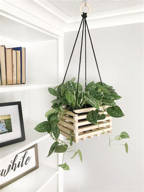 DIY HANGING PLANTER BOX | Hanging plants indoor, Diy hanging planter ...