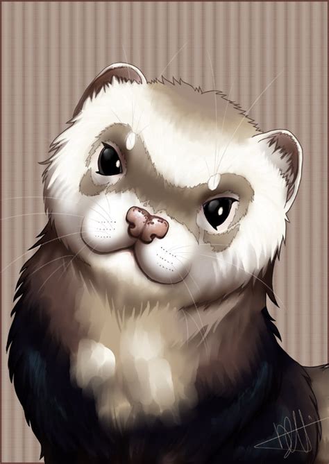 Ferret Portrait by Sylfaenn on DeviantArt