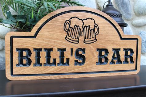 Personalized bar sign-custom bar sign-pub bar signs-home bar decor-wood ...