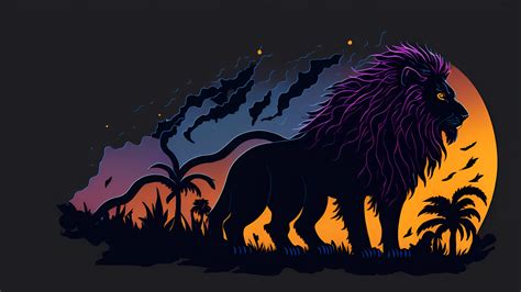 Lion Vector HD Neon AI Art Wallpaper, HD Artist 4K Wallpapers, Images ...