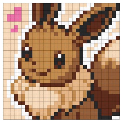 Pokemon Pixel Art Grid Eevee Pixel Eevee Brik Pixel Art Grid | The Best ...