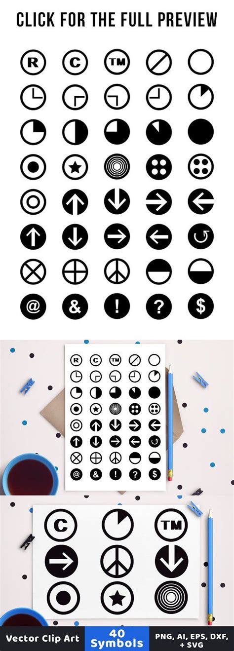 40 Symbols in Circles | Symbols, Indesign, Circle symbol