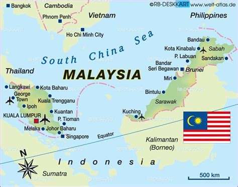 Map of Malaysia - Map in the Atlas of the World - World Atlas ...